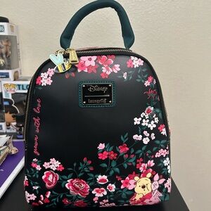 Winnie the Pooh floral loungefly mini backpack